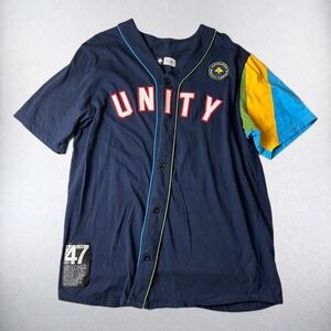 LRG Baseball Jersey Mens XL Navy Blue Unity 47 Lifted Research Group Colorblock